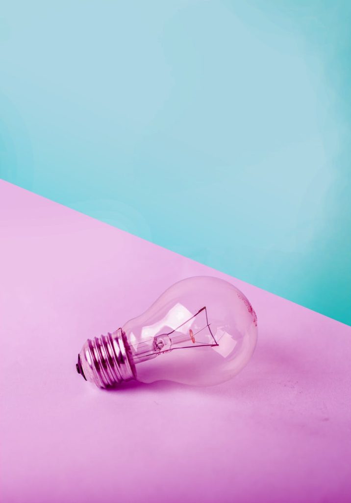 light bulb on white surface